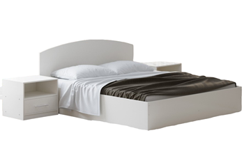 Двуспальная кровать с механизмом Этюд 160x200, Белый в Новосибирске