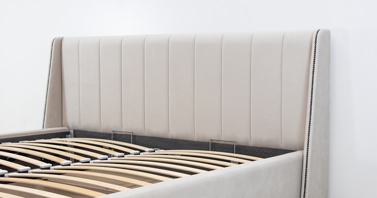 Кровать с механизмом двуспальная Мелисса 160,арт. Тори 56 велюр (светло-бежевый) + кроватное дно в Новосибирске - изображение 9