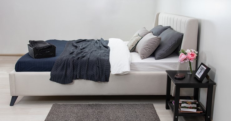 Кровать с подъемным механизмом Мелисса 180,арт. Тори 56 велюр (светло-бежевый) + кроватное дно в Новосибирске - изображение 5