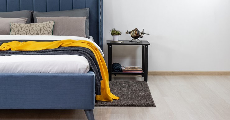 Двуспальная кровать с механизмом Мелисса 180,арт. Тори 83 велюр (серо-синий) + кроватное дно в Новосибирске - изображение 4