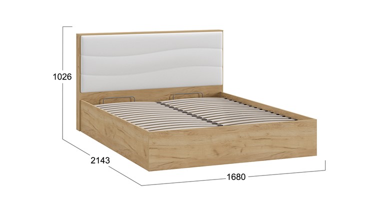 Кровать с механизмом двуспальная Миранда тип 1 (Дуб крафт золотой/Белый глянец) в Новосибирске - изображение 1