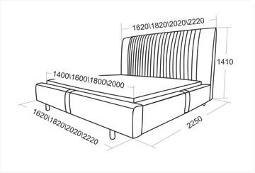 Кровать с механизмом 1.5-спальная Тиффани 1620 в Новосибирске - предосмотр 6