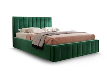 Двуспальная кровать с механизмом Вена 1600 с ящиком, Велюр Мора зеленый в Новосибирске