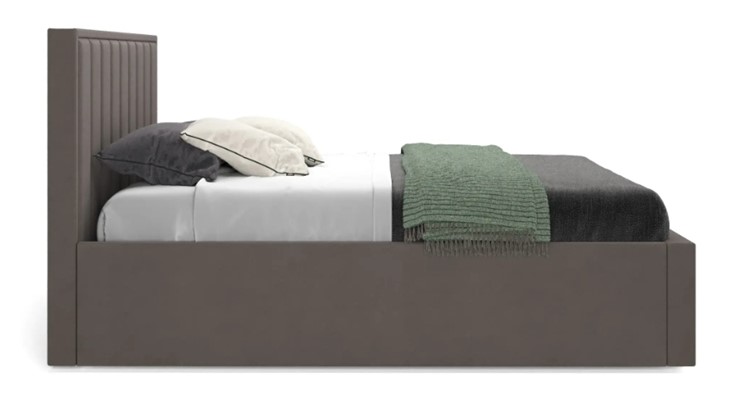 Кровать с подъемным механизмом Вена 1800 с ящиком, Велюр Мора коричневый в Новосибирске - изображение 2