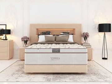 Двуспальная кровать Smart Compact/Podium M 160х200, Флок (Велсофт Бежевый) в Новосибирске