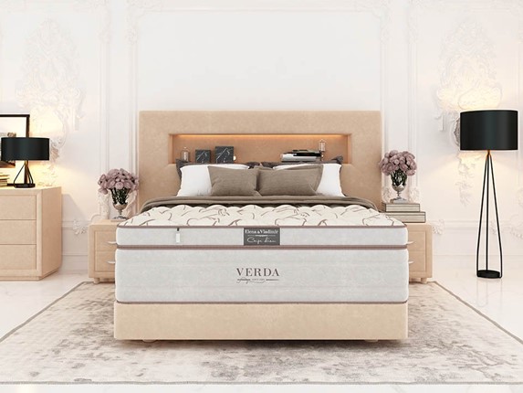 Двуспальная кровать Smart Compact/Podium M 160х200, Флок (Велсофт Бежевый) в Новосибирске - изображение
