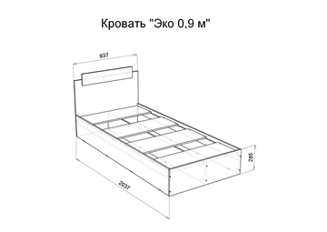 Кровать Эко 120 ЛДСП, Дуб вотан/Белый в Новосибирске - предосмотр 1