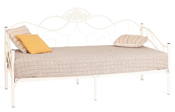 Кровать односпальная Federica (mod. AT-881) дерево гевея/металл, 90*200 см (Day bed), Белый (butter white) в Новосибирске - изображение
