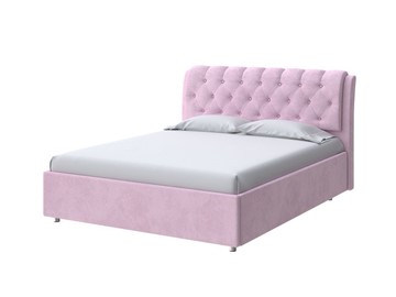 Спальная кровать Chester 140х200, Велюр (Teddy Розовый фламинго) в Новосибирске