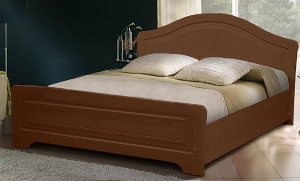 Полутороспальная кровать Ивушка-5 2000х1200 с высоким изножьем, цвет Итальянский орех в Новосибирске - изображение