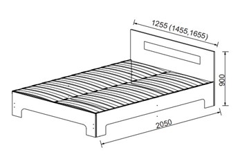 Спальная кровать Некст, 1200х2000 с металлическим ортопедическим осн., на ножках, цвет дуб сонома/белый в Новосибирске - предосмотр 1