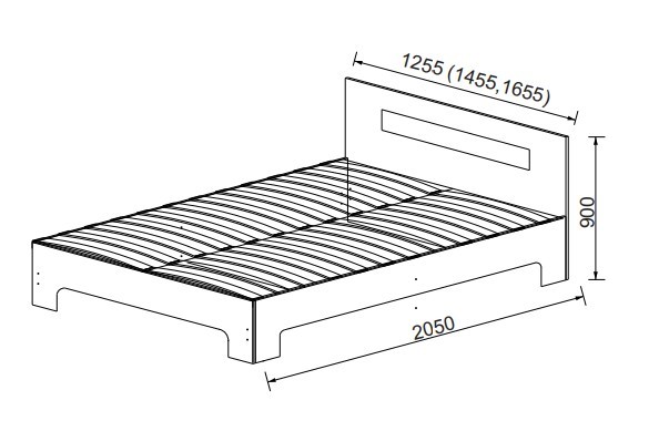 Спальная кровать Некст, 1200х2000 с металлическим ортопедическим осн., на ножках, цвет дуб сонома/белый в Новосибирске - изображение 1