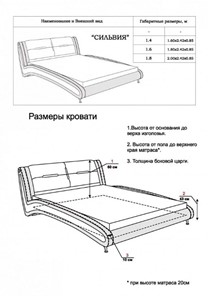 Кровать 1,5-спальная Сильвия 1400х2000 в Новосибирске - предосмотр 13