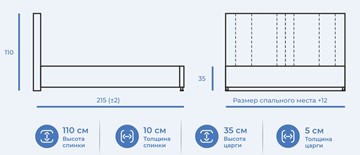 Спальная кровать Верона 140х200 с подъемным механизмом в Новосибирске - предосмотр 8