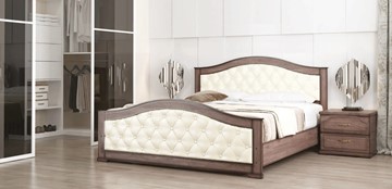 Спальная кровать СВ-Стиль Стиль 1, 160х200, кожзам, с основанием в Новосибирске