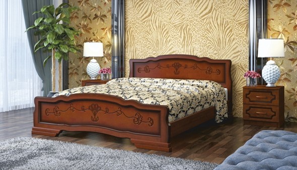 Кровать двуспальная Карина-6 (Орех) 180х200 в Новосибирске - изображение