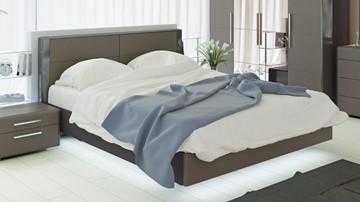 Спальная кровать Наоми 1600, цвет Фон серый, Джут СМ-208.01.01 в Новосибирске