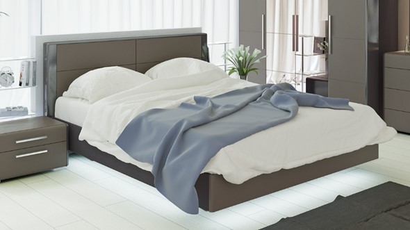 Спальная кровать Наоми 1600, цвет Фон серый, Джут СМ-208.01.01 в Новосибирске - изображение