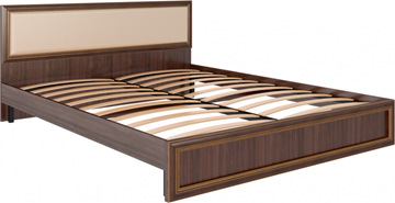 Спальная кровать Беатрис М10 с мягким изголовьем (Орех Гепланкт) в Новосибирске