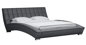 Кровать 2-спальная Оливия 160 арт. Марика 485 к/з (серый) с основанием в Новосибирске