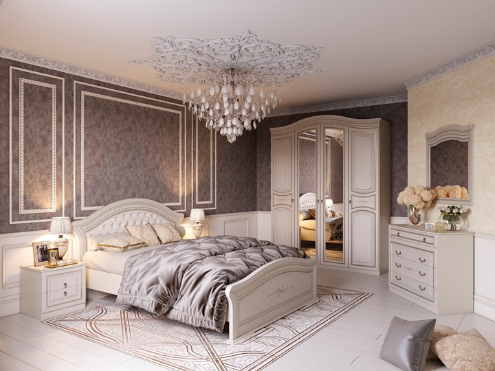 Модульная спальня Николь, Ясень жемчужный/Ваниль в Новосибирске - изображение
