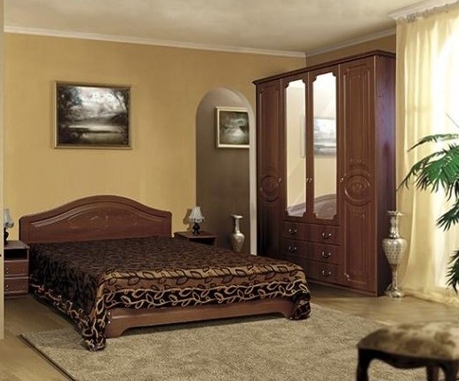 Спальный гарнитур Ивушка-5, цвет Итальянский орех в Новосибирске - изображение