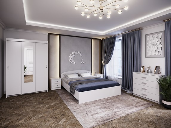 Спальный гарнитур Белое решение в Новосибирске - изображение