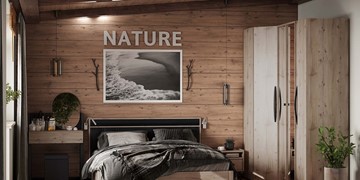 Спальный гарнитур Nature №4, Гаскон Пайн-Черный в Новосибирске