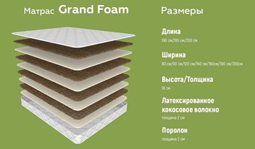 Беспружинный матрас Grand Foam 19 в Новосибирске - предосмотр 4