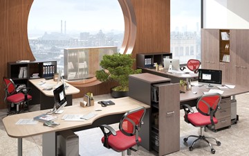Офисный комплект мебели Xten в опенспэйс для четырех сотрудников в Новосибирске - предосмотр 5