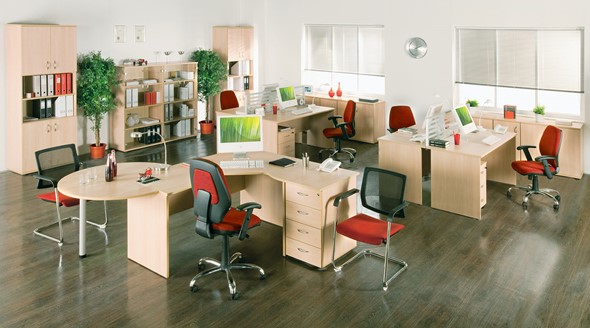 Набор мебели в офис Формула (вяз светлый) в Новосибирске - изображение