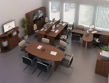Набор мебели в офис Комфорт №3 (французский орех) в Новосибирске - предосмотр