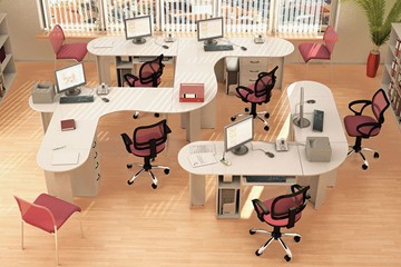 Офисный комплект мебели Классик для 5 сотрудников в Бердске