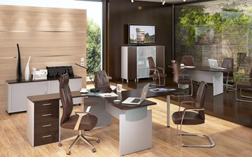 Мебель для персонала OFFIX-NEW для двух сотрудников и руководителя в Бердске