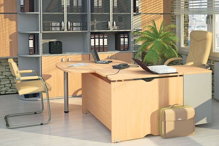 Офисный комплект мебели Милан для руководителя отдела в Новосибирске - изображение