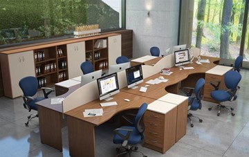 Набор мебели в офис IMAGO - рабочее место, шкафы для документов в Новосибирске - предосмотр