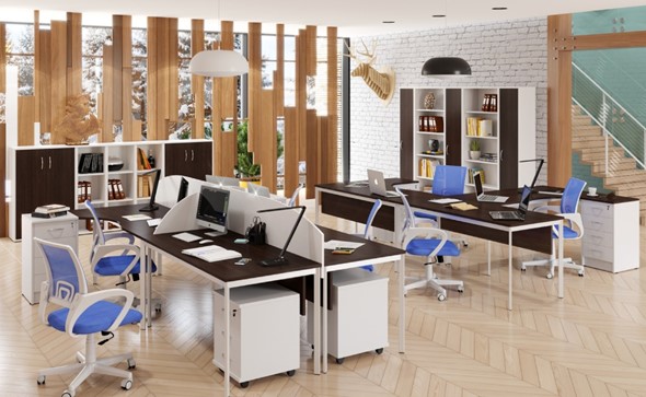 Набор мебели в офис Imago S - два стола, две тумбы в Новосибирске - изображение