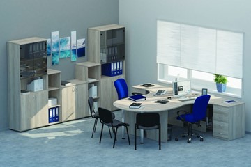 Офисный набор мебели Twin для 2 сотрудников с совмещенными столами в Новосибирске