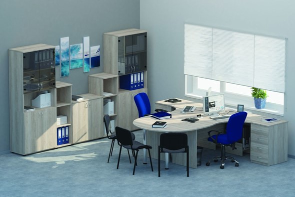 Офисный набор мебели Twin для 2 сотрудников с совмещенными столами в Новосибирске - изображение