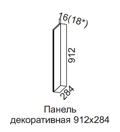 Панель декоративная Вельвет для верхних модулей 912х284 в Новосибирске - изображение