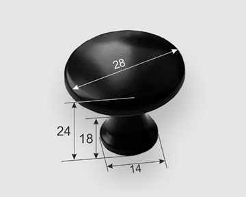 Ручка кнопка 0010 (0) Черный матовый в Новосибирске - предосмотр 1