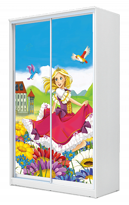 Детский шкаф-купе ХИТ 23-14-77-11, Принцесса, Белая шагрень в Новосибирске - изображение
