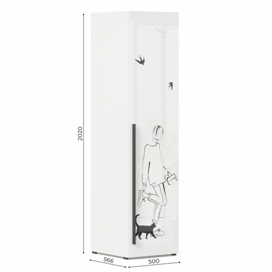 Одностворчатый шкаф Джоли Тип 2 ЛД 535.020, Серый шелк в Новосибирске - изображение 2
