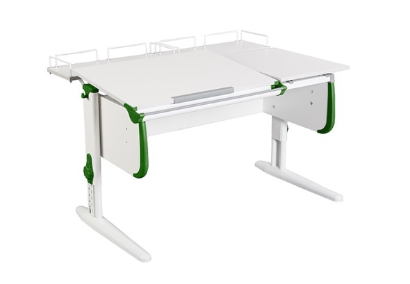 Детский стол-трансформер 1/75-40 (СУТ.25) + Polka_z 1/600 (2шт) белый/серый/Зеленый в Новосибирске - изображение