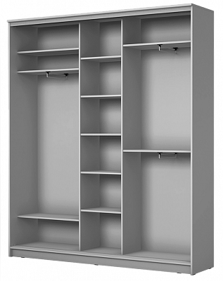 Шкаф 3-х дверный 2400х1770х420 три зеркала, Колибри ХИТ 24-4-18-656-03 Белая Шагрень в Новосибирске - изображение 1
