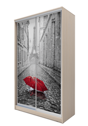 Шкаф 2-х дверный 2400х1200х620, Париж, зонтик ХИТ 24-12-77-02 Дуб Млечный в Новосибирске - изображение