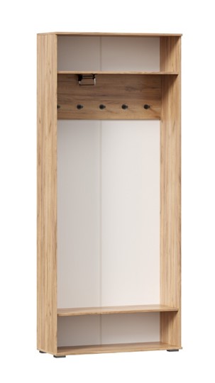 Шкаф двухстворчатый Фиджи с декоративными накладками 659.310, Дуб Золотой/Белый в Новосибирске - изображение 2