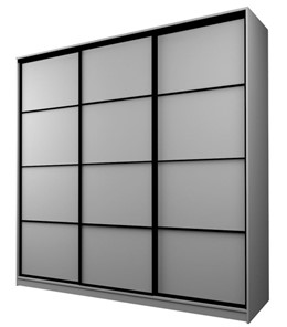 Шкаф 3-х створчатый MAX МШ-27-6-27/2-111, Профиль Черный/Цвет Серый в Новосибирске