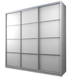 Шкаф 3-х створчатый MAX МШ-25-6-24/2-111, Профиль Серебро/Цвет Белый в Новосибирске