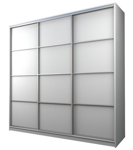 Шкаф 3-х дверный MAX МШ-27-6-27-111, Профиль Серебро/Цвет Белый в Новосибирске - предосмотр